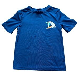 Cat & Jack Rash Guard, Short Sleeves with Shark Graphic (Blue, Size 5T)